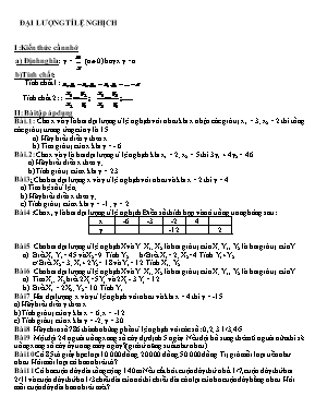 Bài tập Đại lượng tỉ lệ nghịch